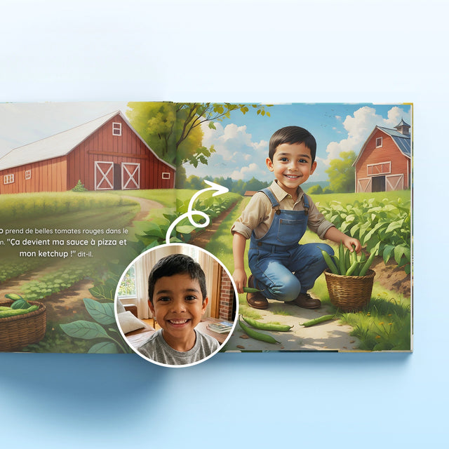 Le garçon explore la ferme