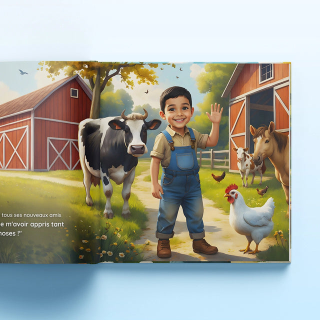 Le garçon explore la ferme